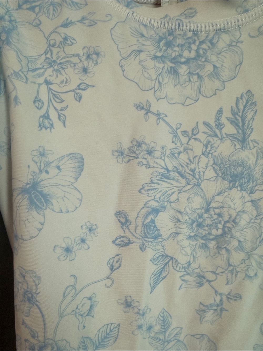 Ruffle Butts Light Blue Floral Long-Sleeve One-Piece - Picture 2 of 4
